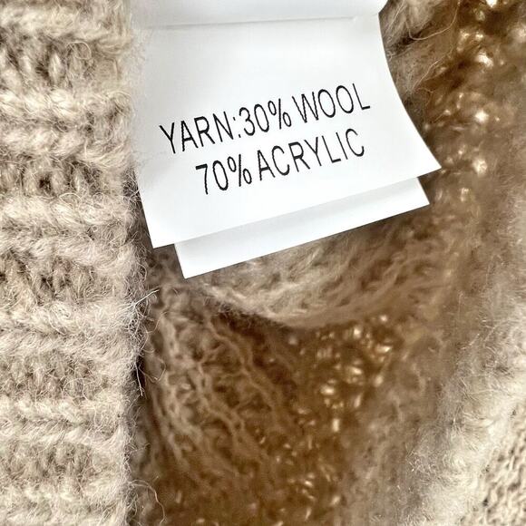 Linda Richards Wool Blend Fur-Trimmed Knit Poncho Raccoon Fur Collar NWT - Picture 11 of 13